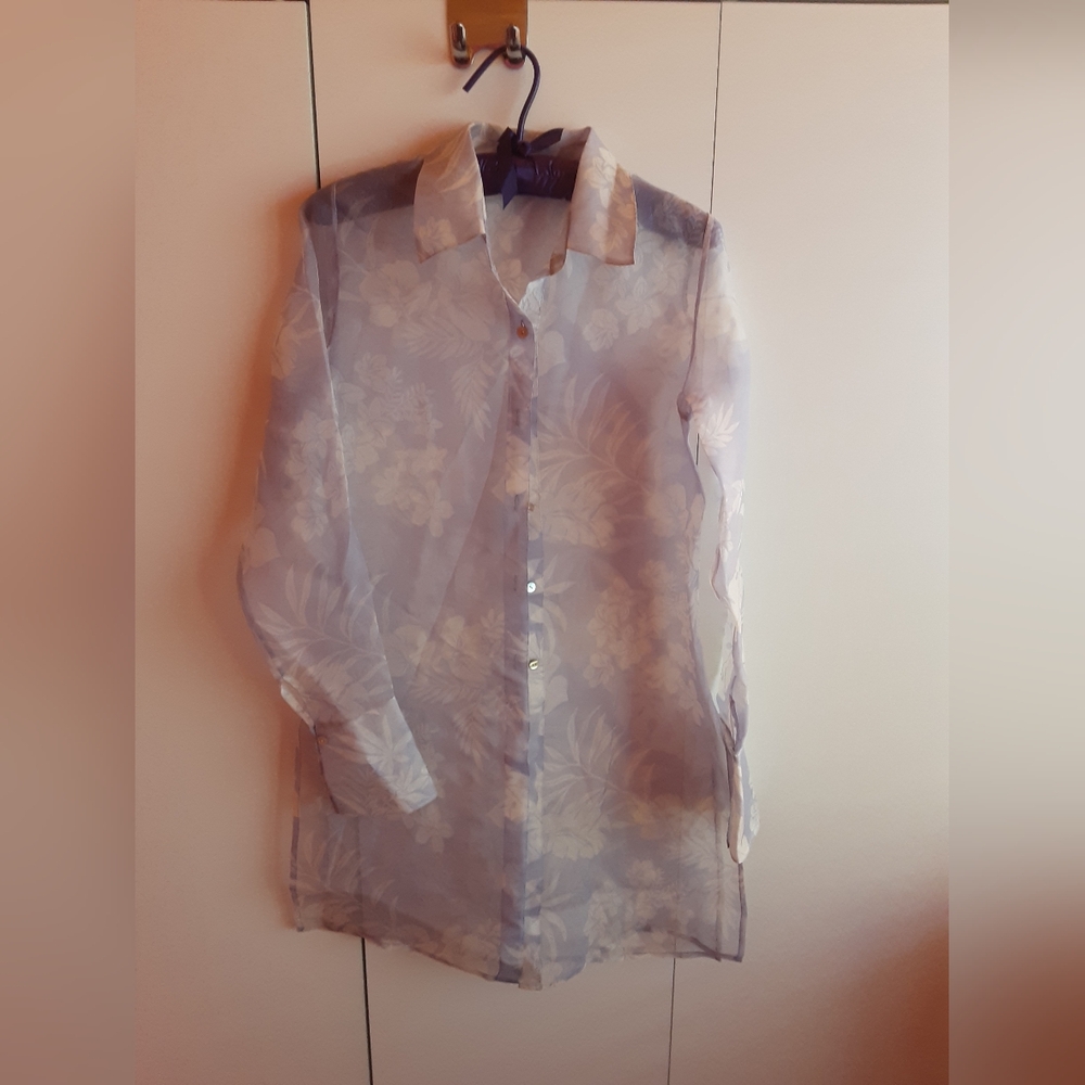 Bespoke Lilac Cream Silk Jacket Tunic